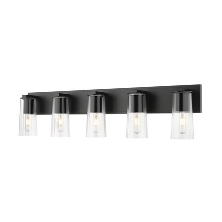 Z-Lite Titus 5 Light Vanity, 40in. W x 9.5in. H, Matte Black 826-5V-MB
